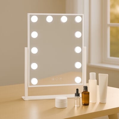 Shine meikkipeili 12 x LED-valolla 36,5x46,4 cm valkoinen